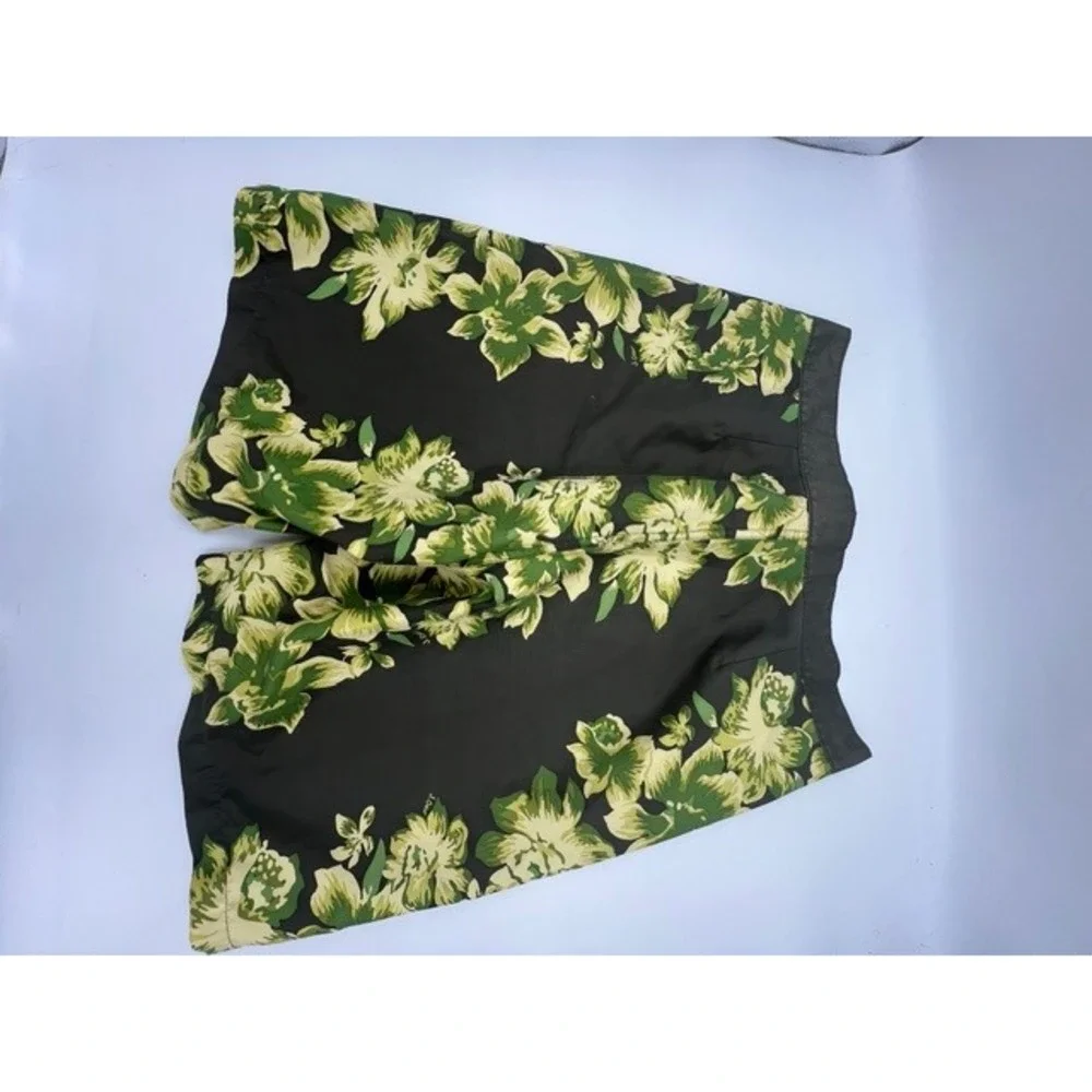 J.Crew Board Shorts Mens 32 Olive Green Tropical Floral Good Lace Up Swim Trunks
